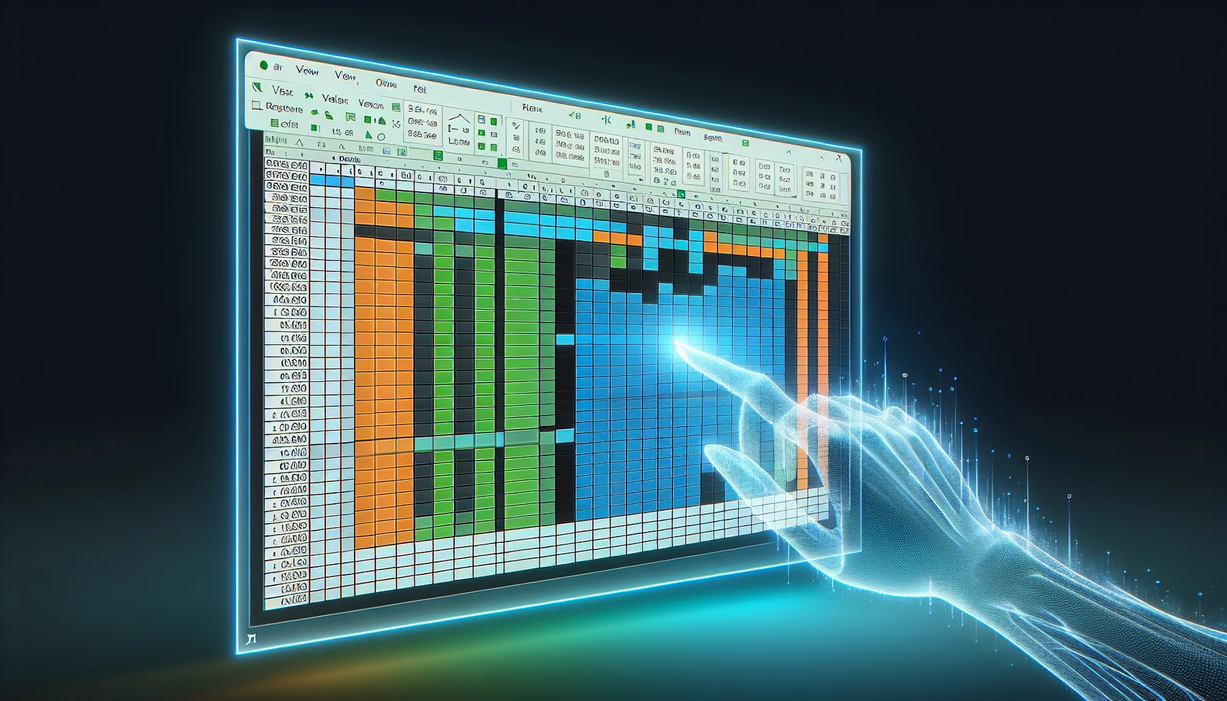 Illustration of splitting panes in Excel