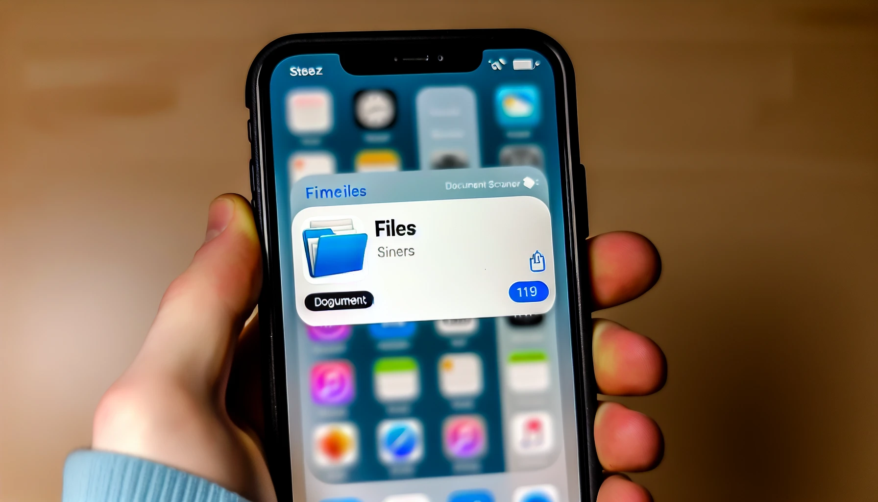 Files app icon on iPhone screen