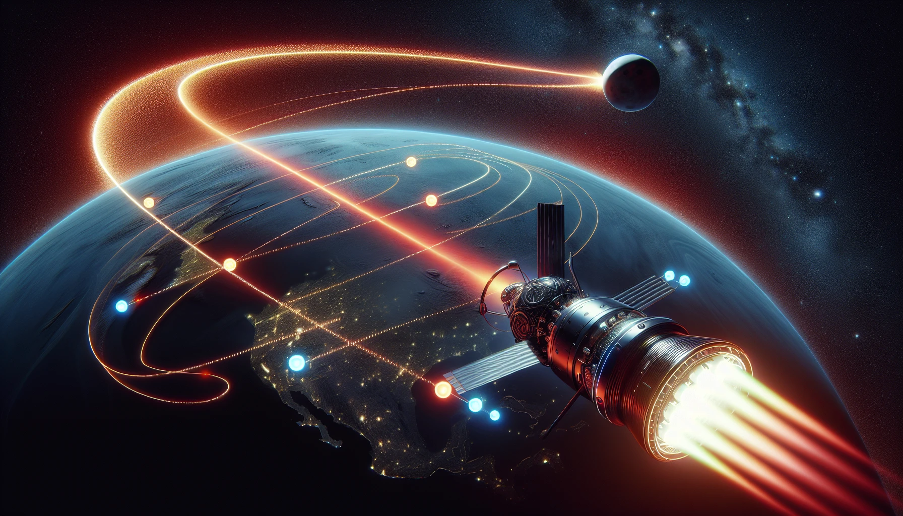 Illustration of spacecraft's trajectory to Mars