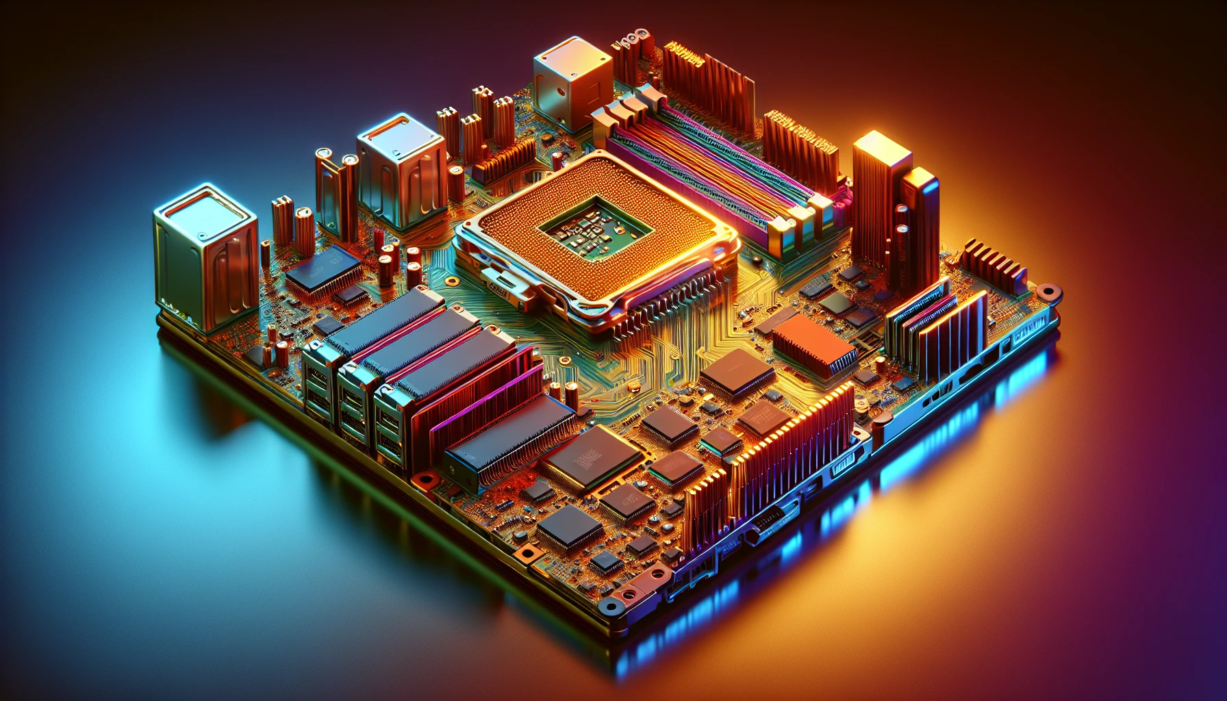 An illustration showcasing the essential hardware components of a personal computer, including the CPU, memory, and storage devices.