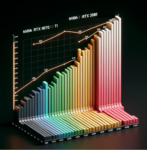 Gaming performance comparison graph of RTX 4070 Ti and RTX 3080