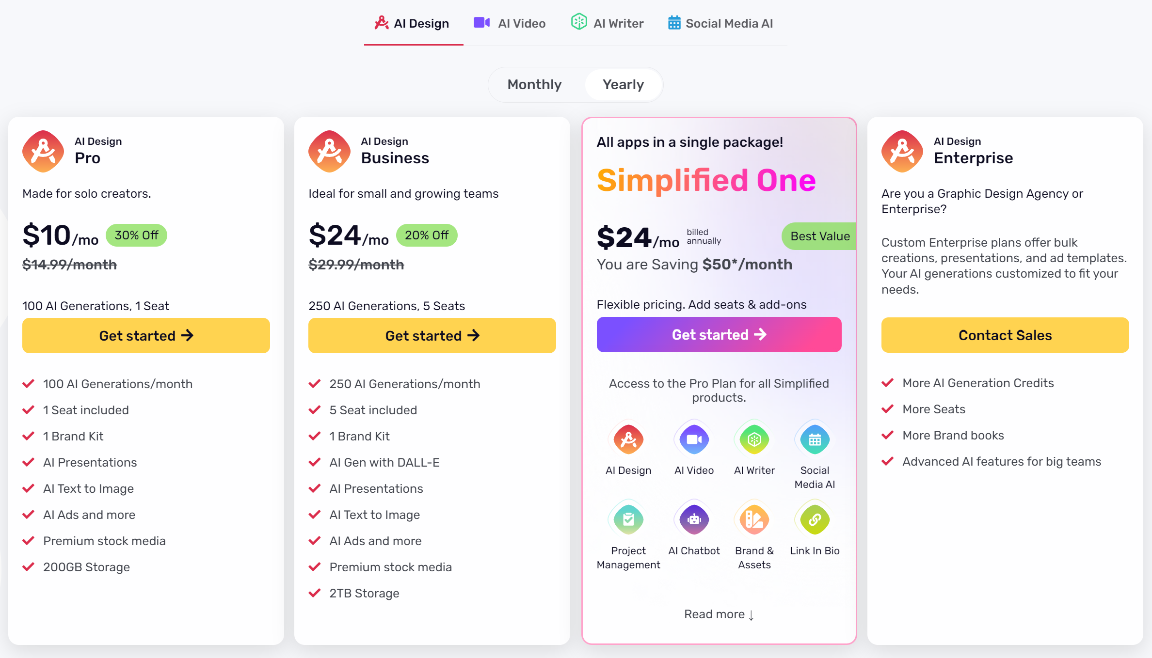 simplified pricing