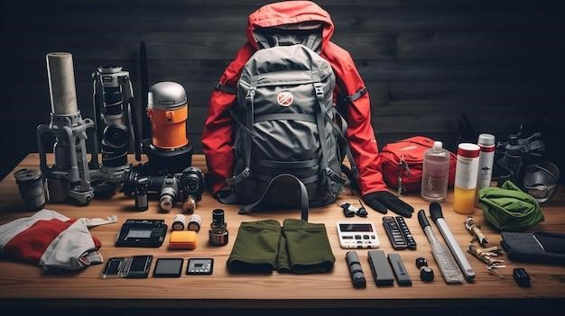 backpackers counter with medical supplies