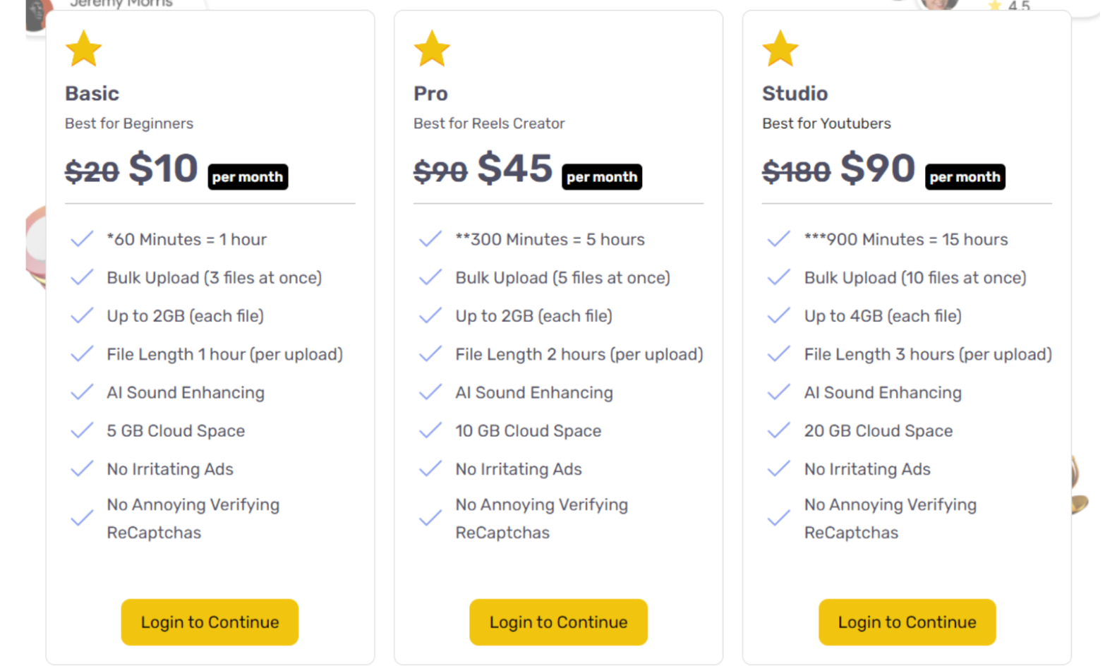 Pricing of Audio Enhancer AI