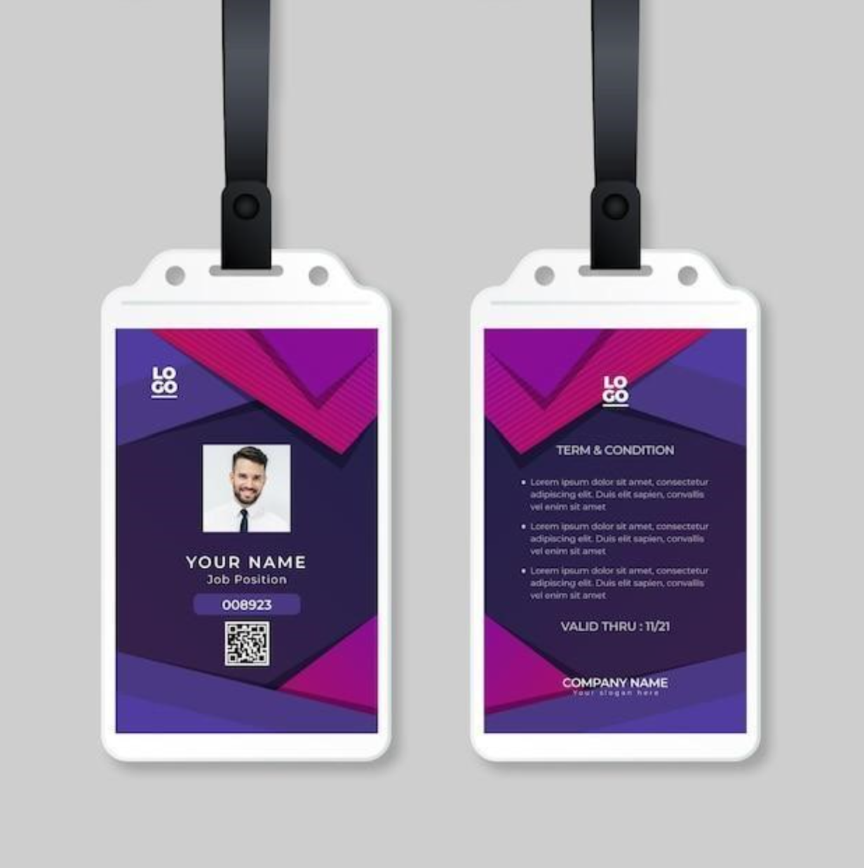 Abstract id cards template