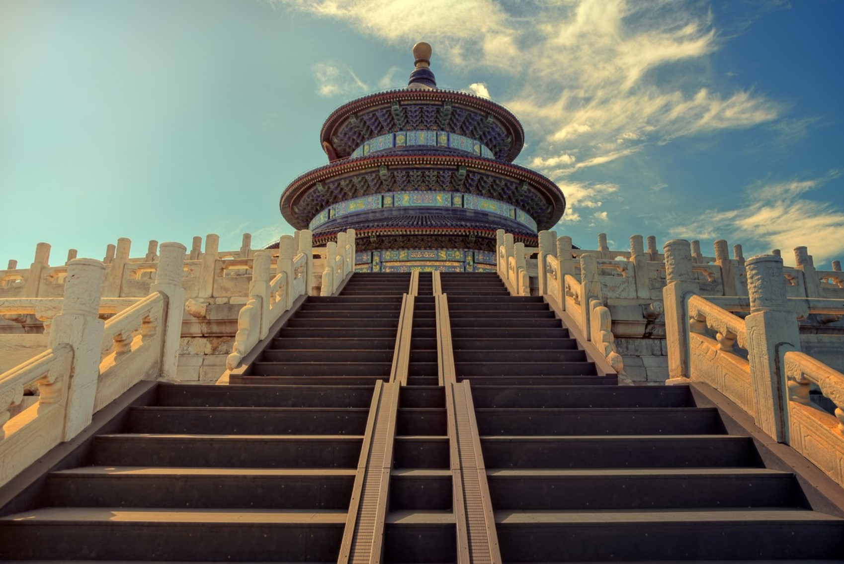 china temple with stairs