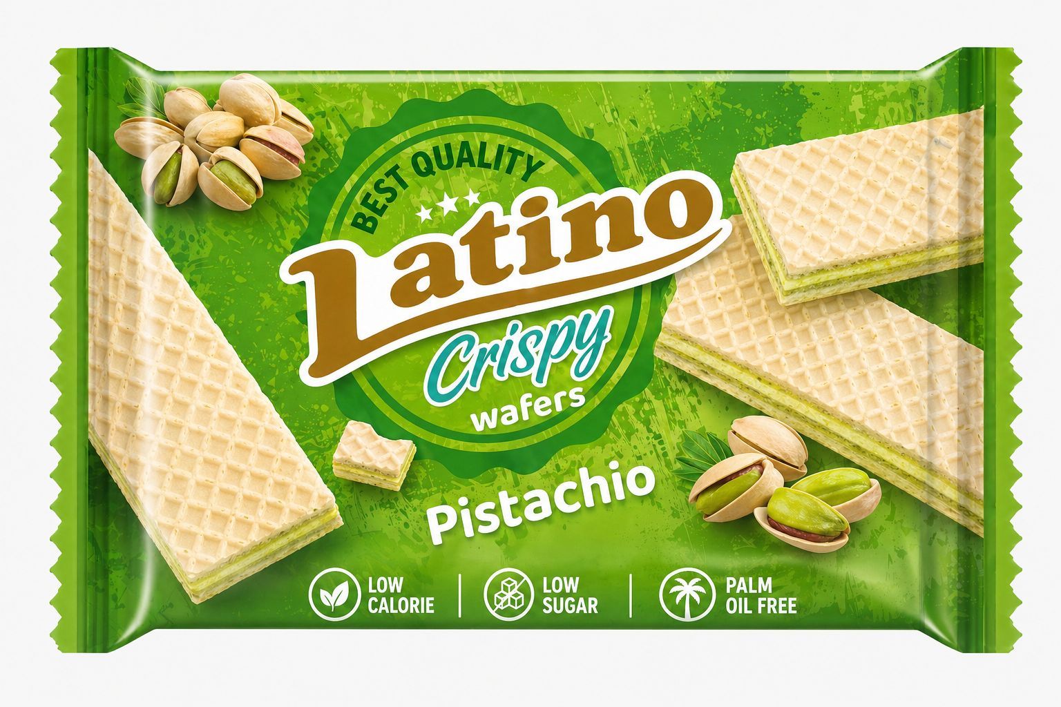LATINO CRISPY pistachio  - Low calorie , palm oil free, low sugar