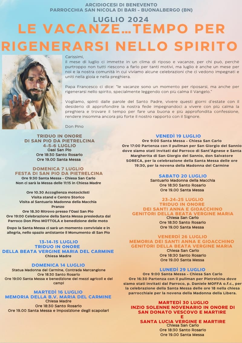 Programma mese di Luglio