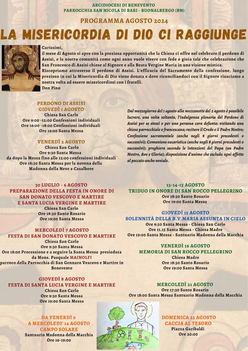 Programma mese di Agosto