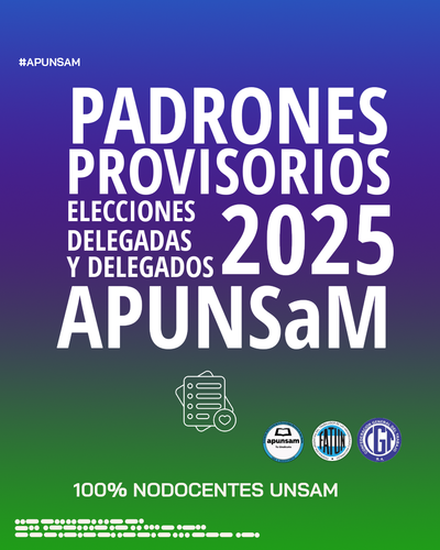 Padrones Provisorios Elecciones de Delegadxs 2025 APUNSaM
