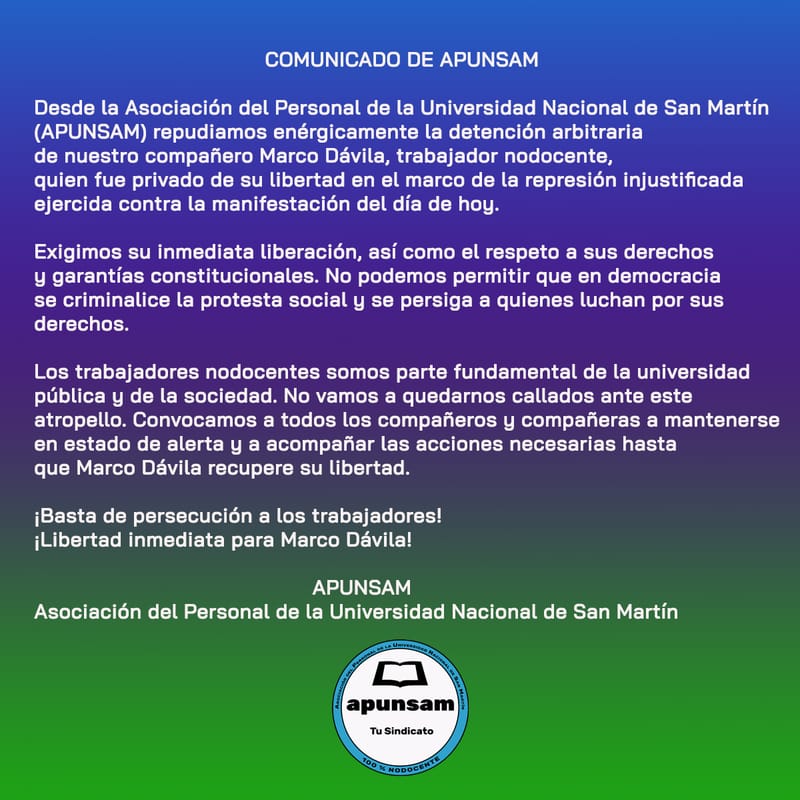 Comunicado APUNSAM
