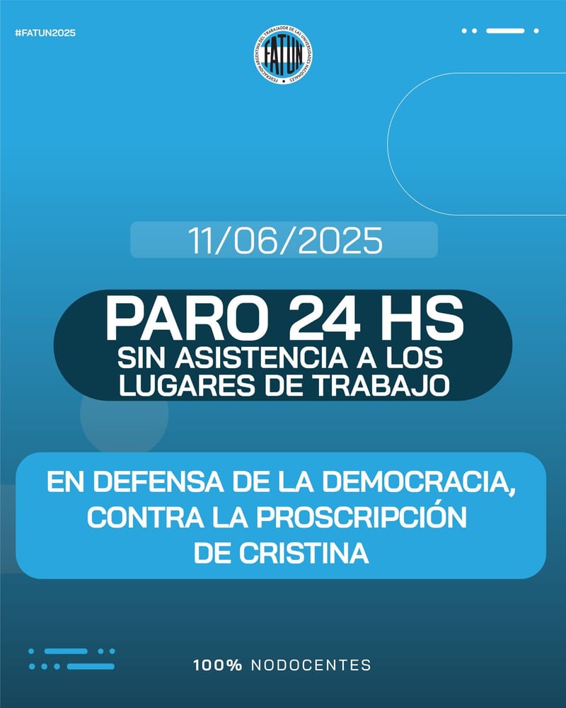 PARO POR 24 HS DESDE EL 11 DE JUNIO DE 2025