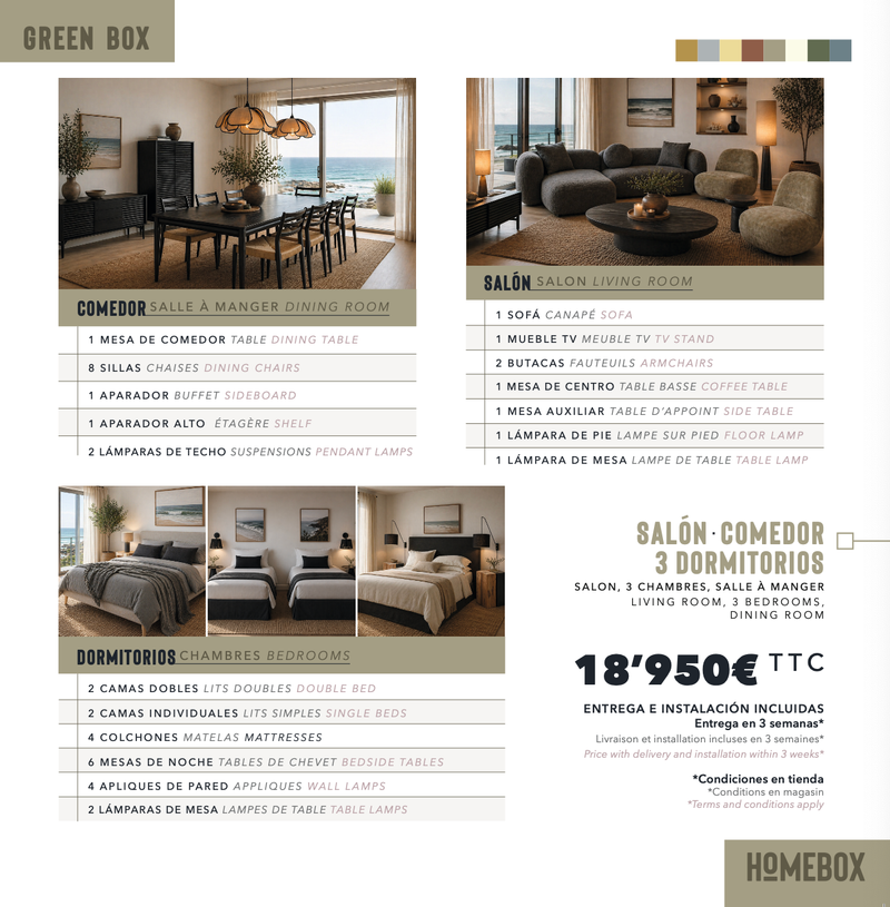 Living room, Dining room, 3 bedrooms