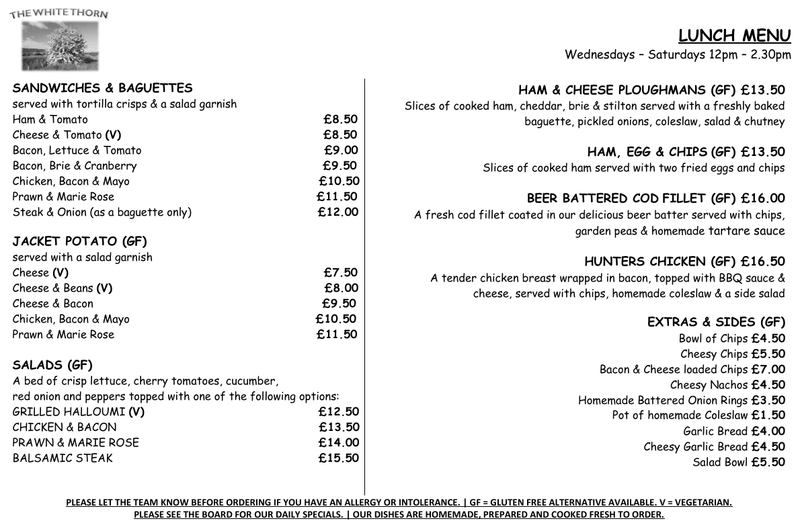Lunch Menu