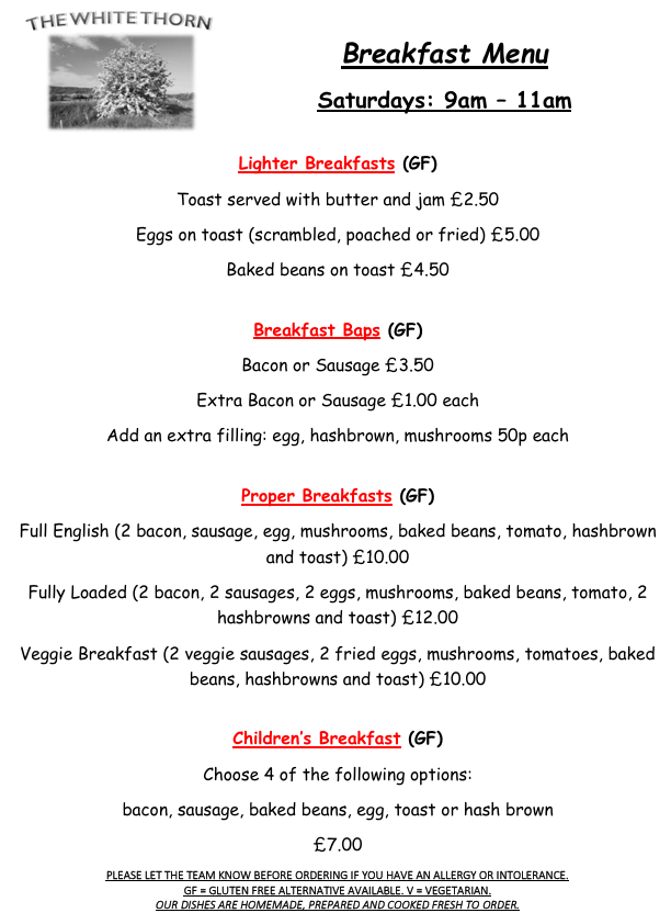 Breakfast Menu