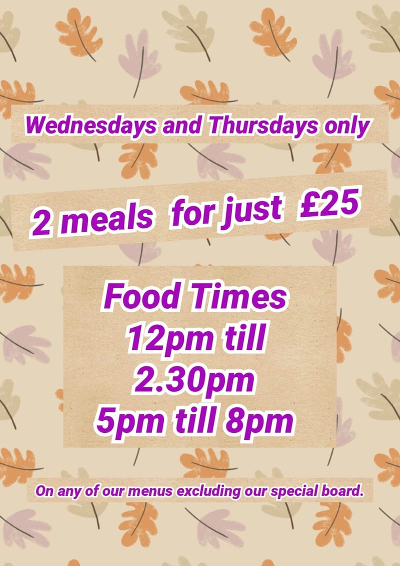 Wednesday and Thursday Meal Deal