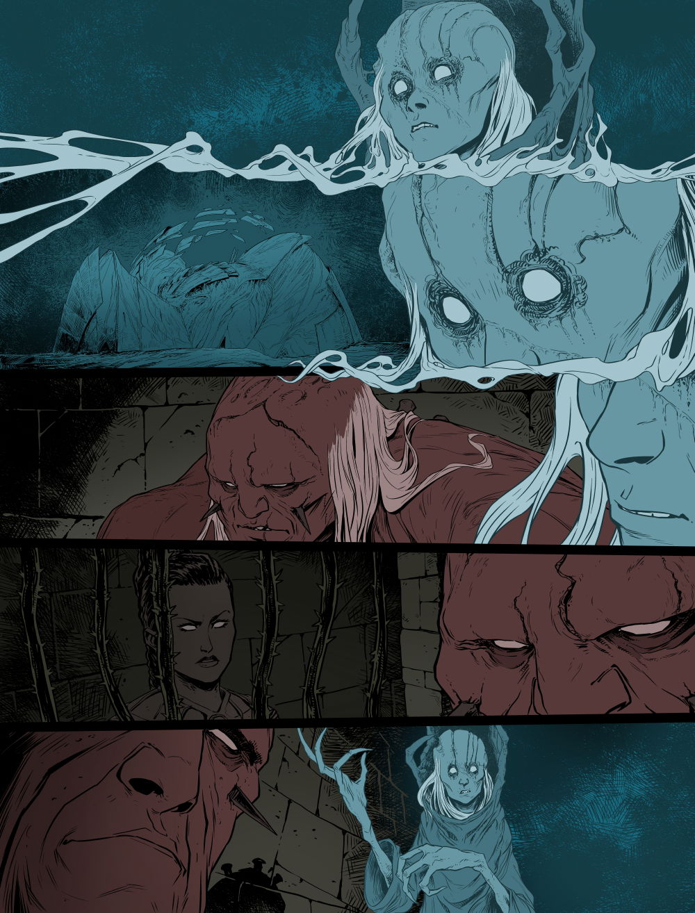 pages from various comics projects