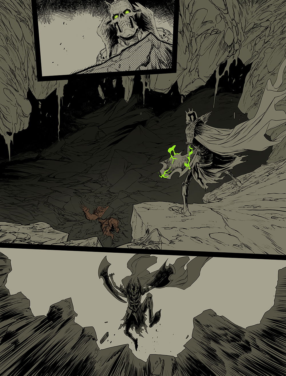 pages from various comics projects