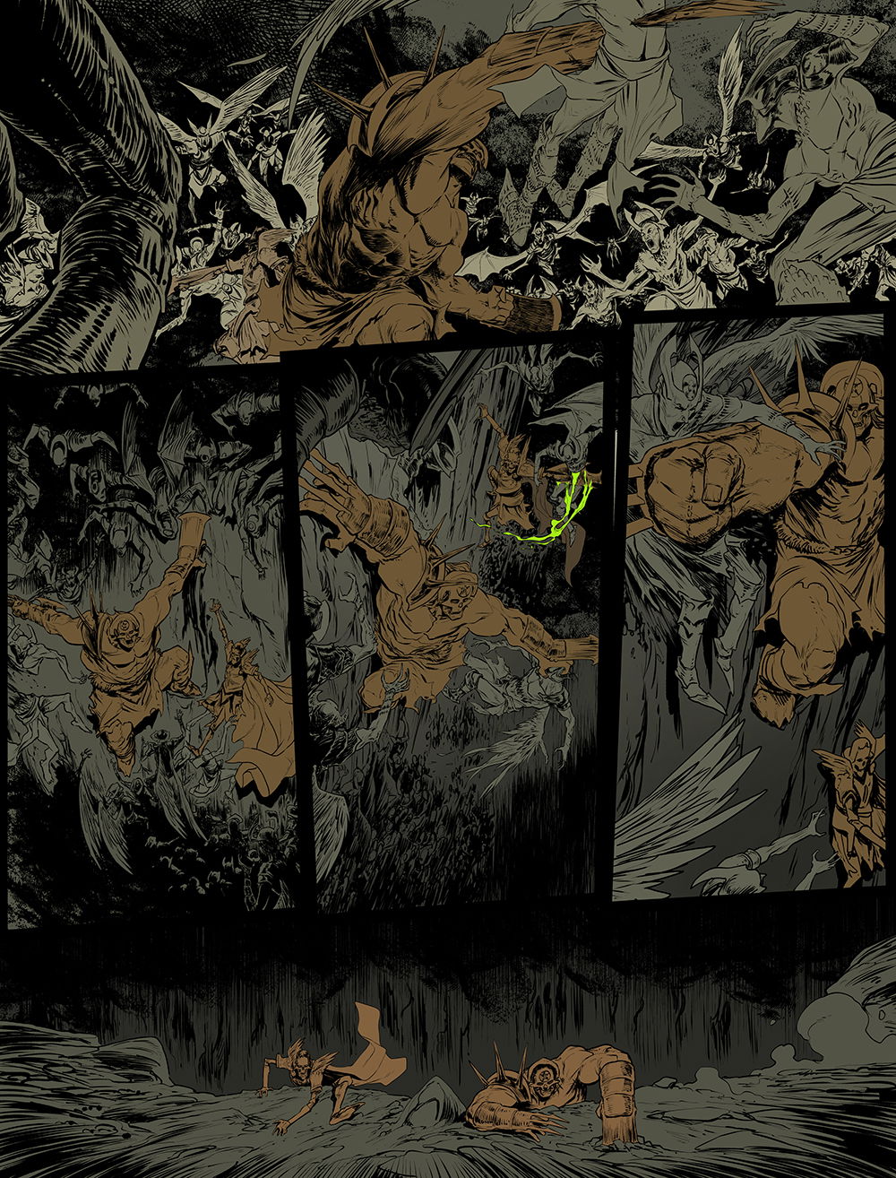 pages from various comics projects