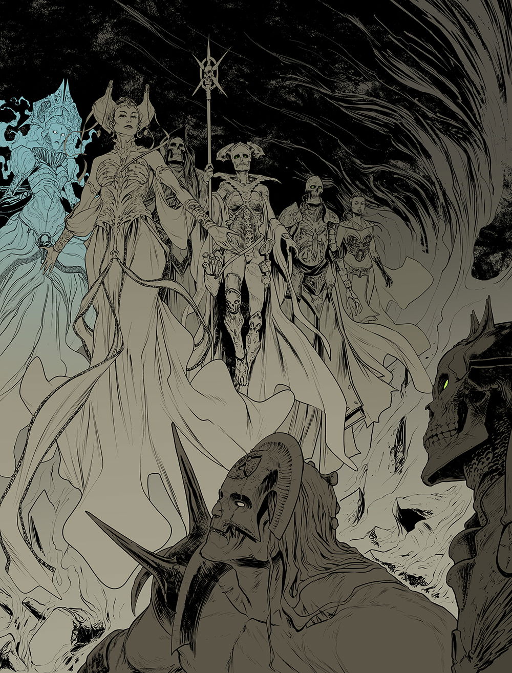 pages from various comics projects