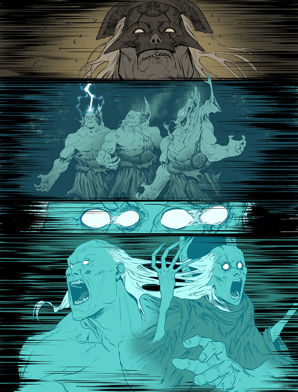 pages from various comics projects