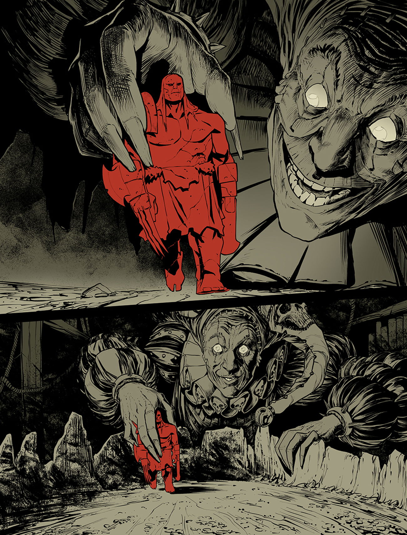 pages from various comics projects