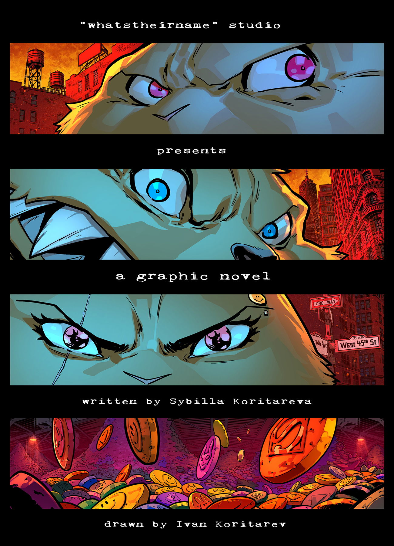 pages from various comics projects