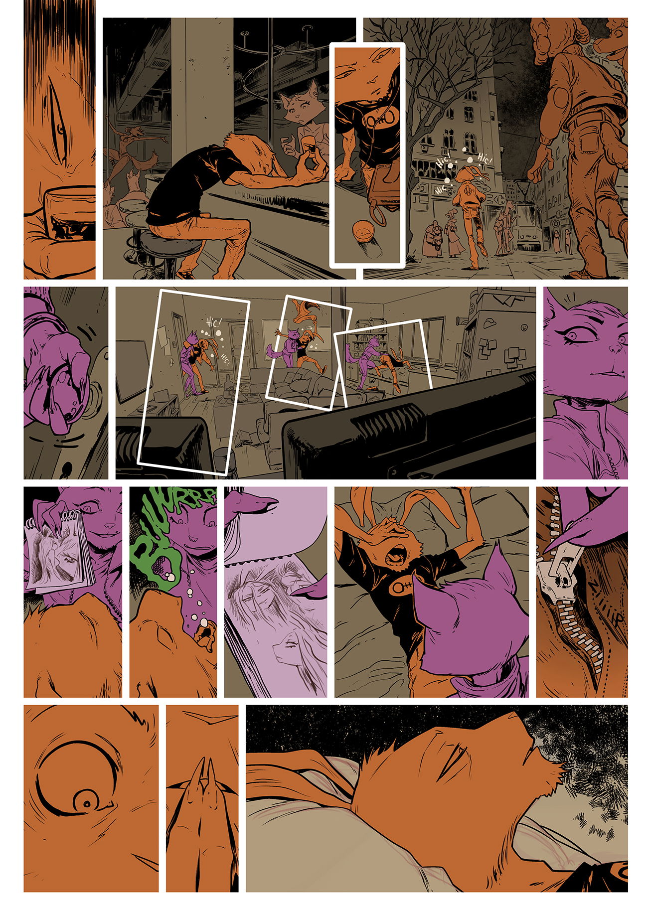 pages from various comics projects