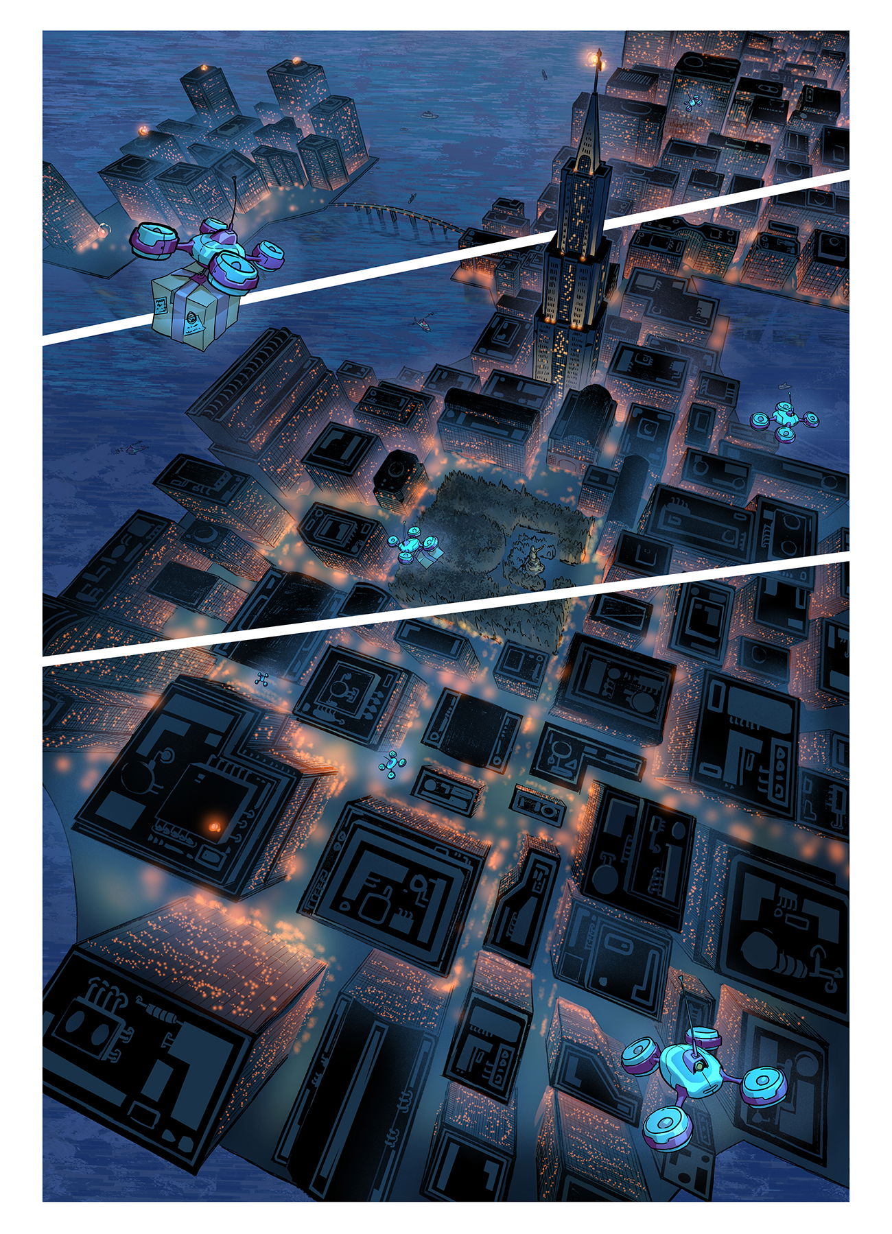 pages from various comics projects