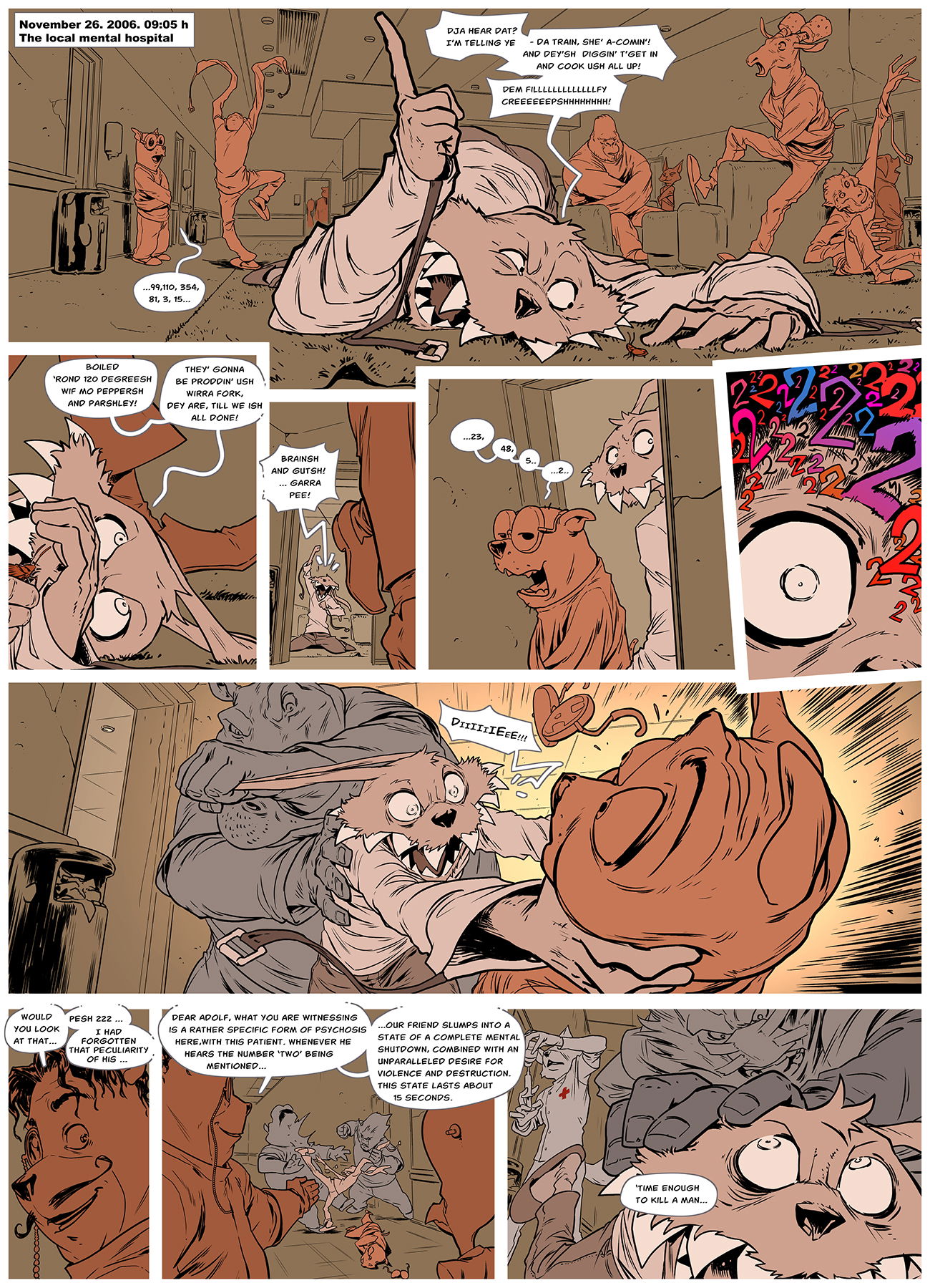 pages from various comics projects