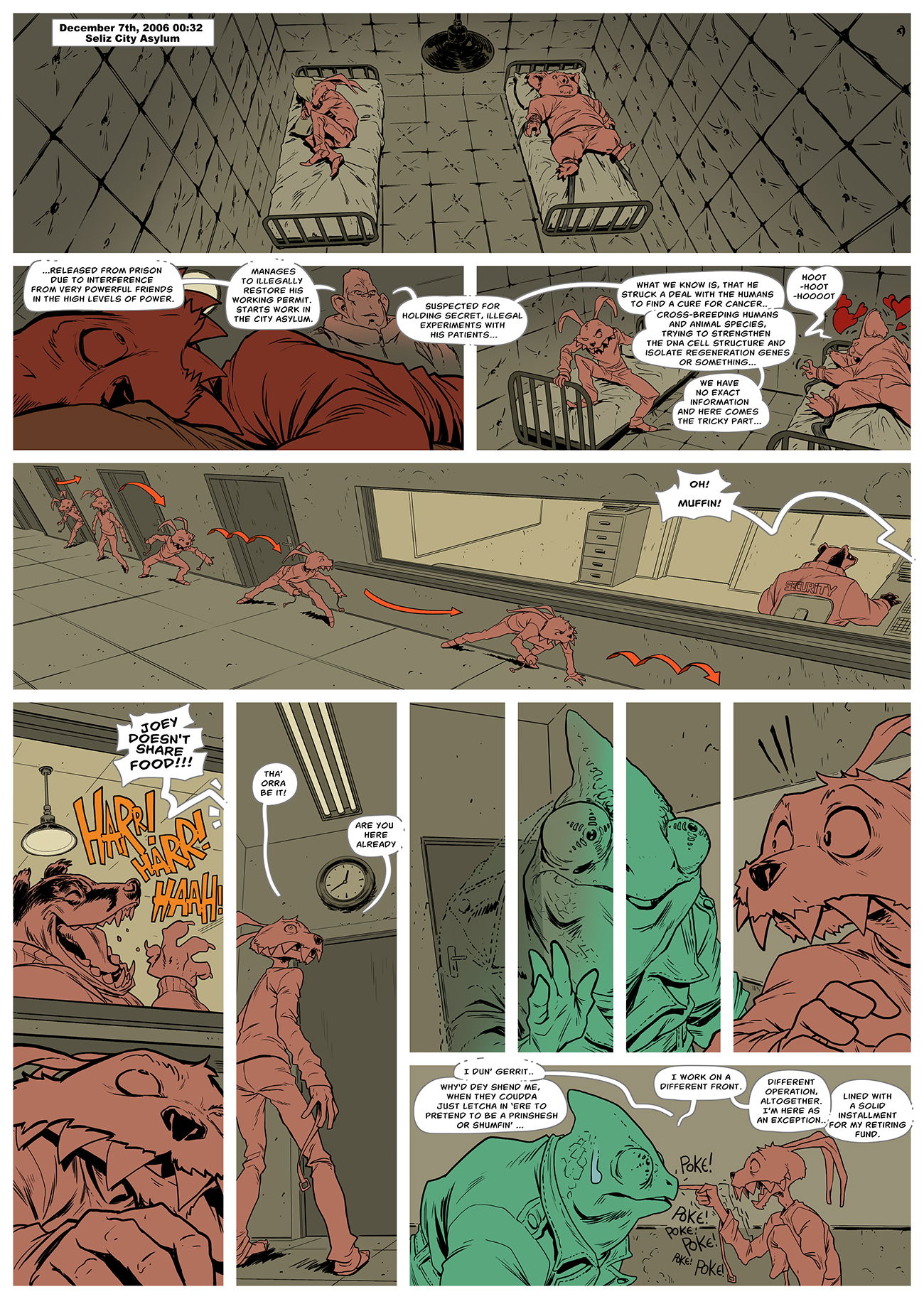 pages from various comics projects