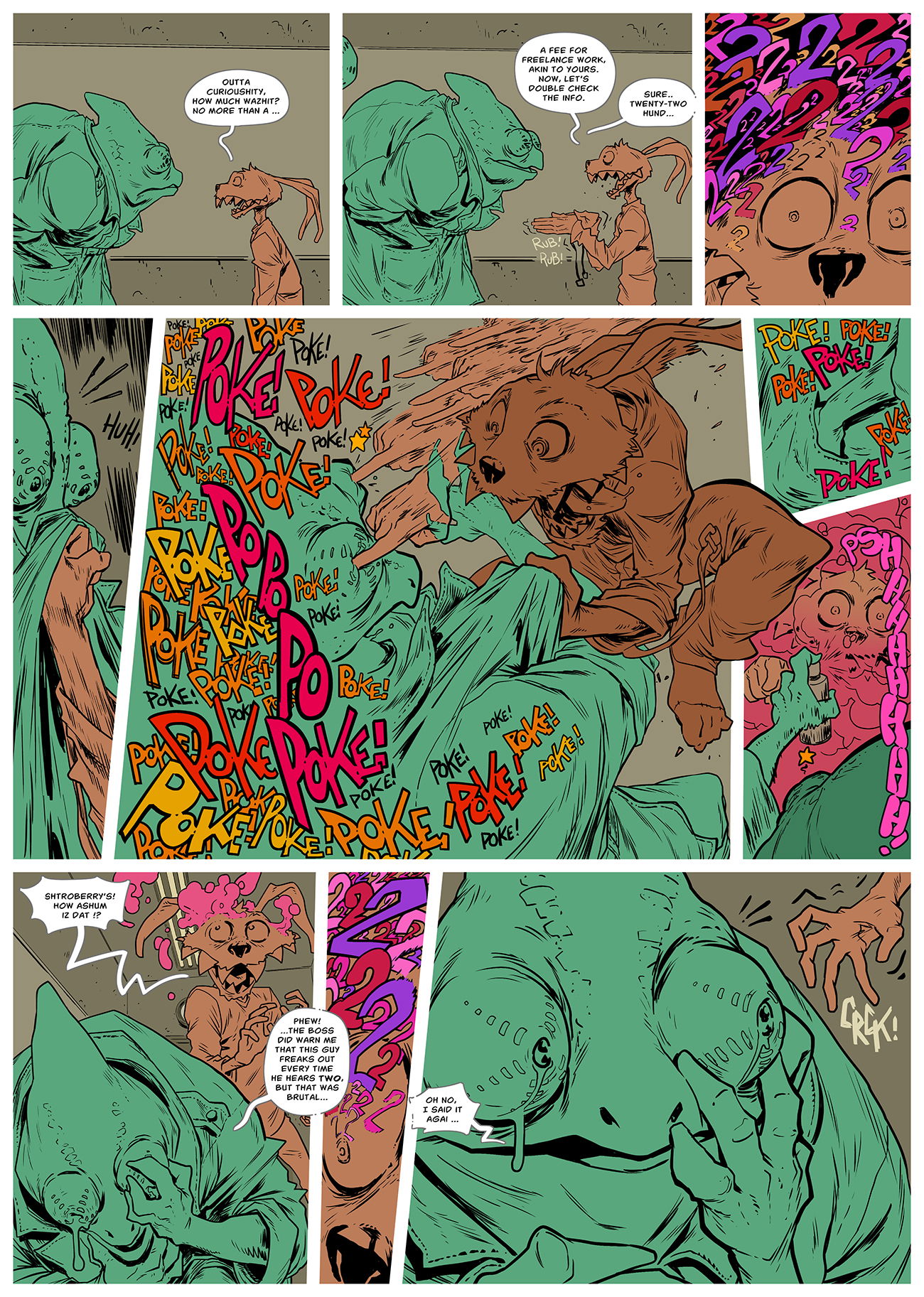 pages from various comics projects