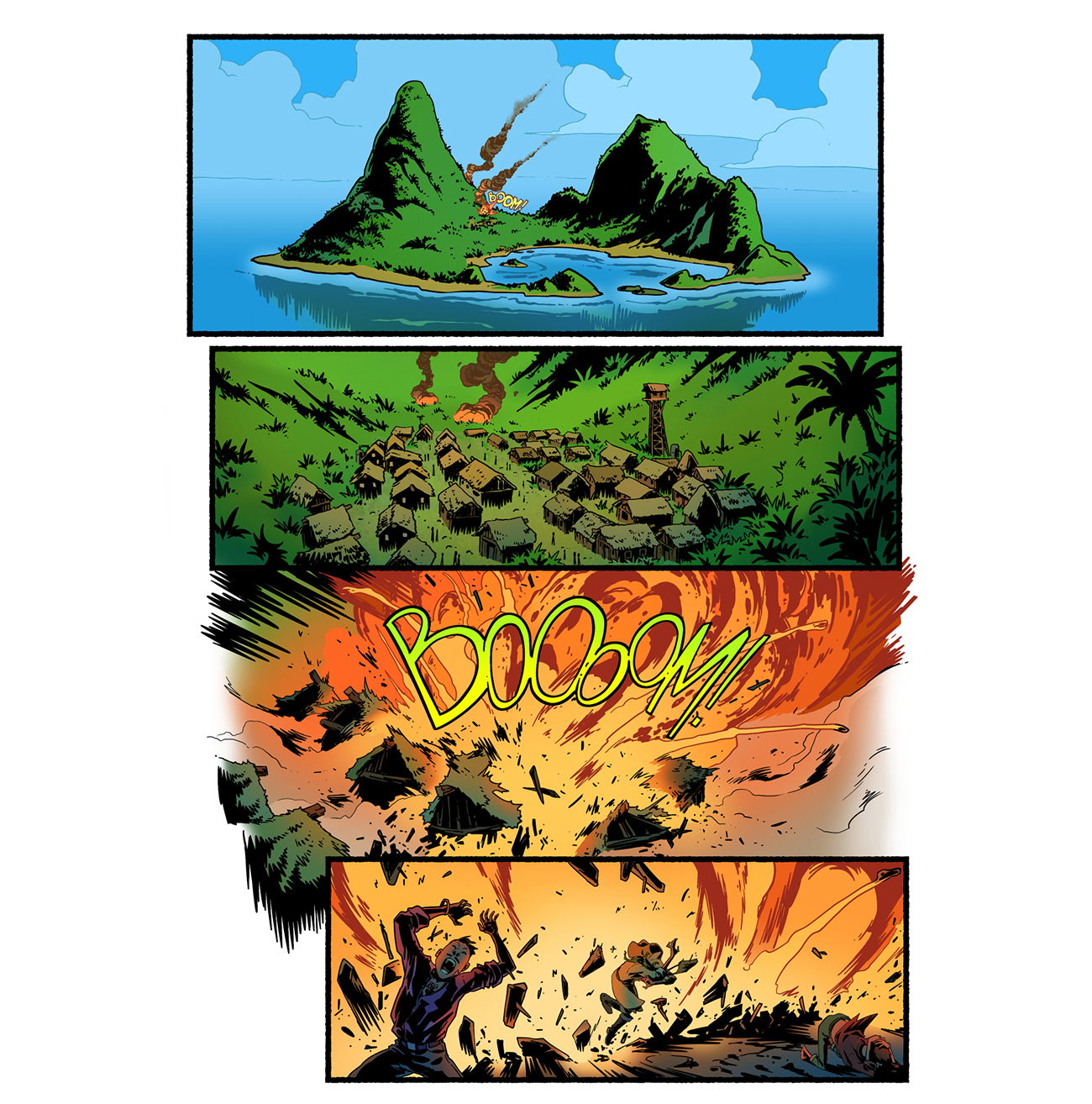 pages from various comics projects