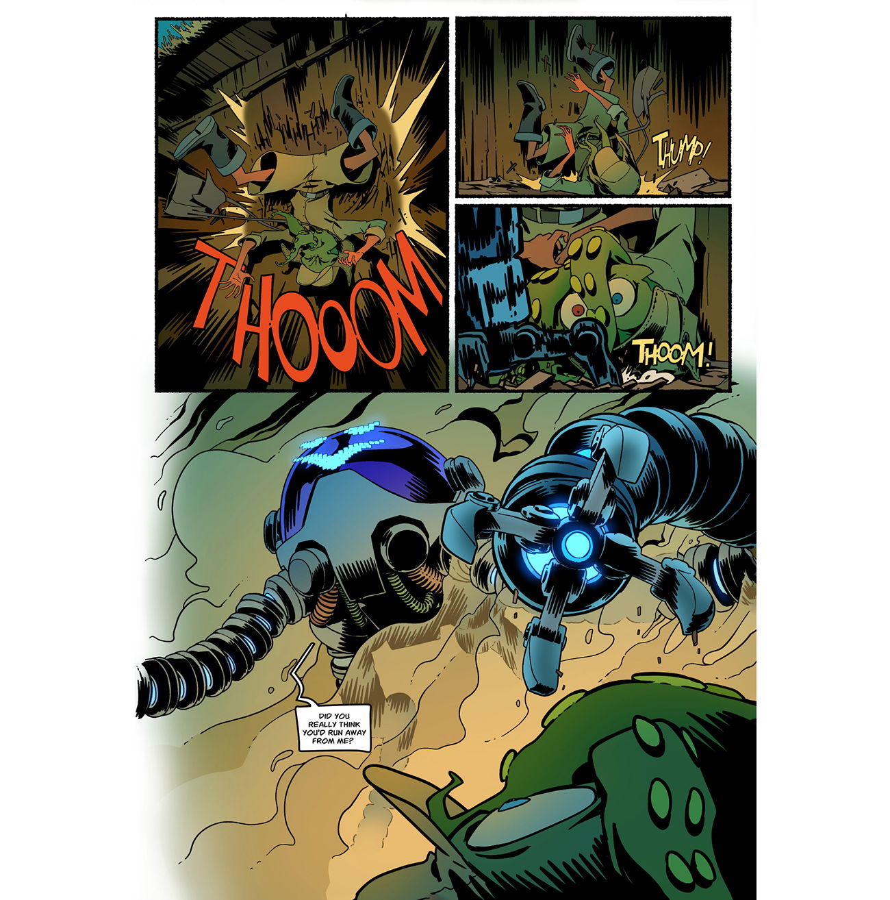 pages from various comics projects