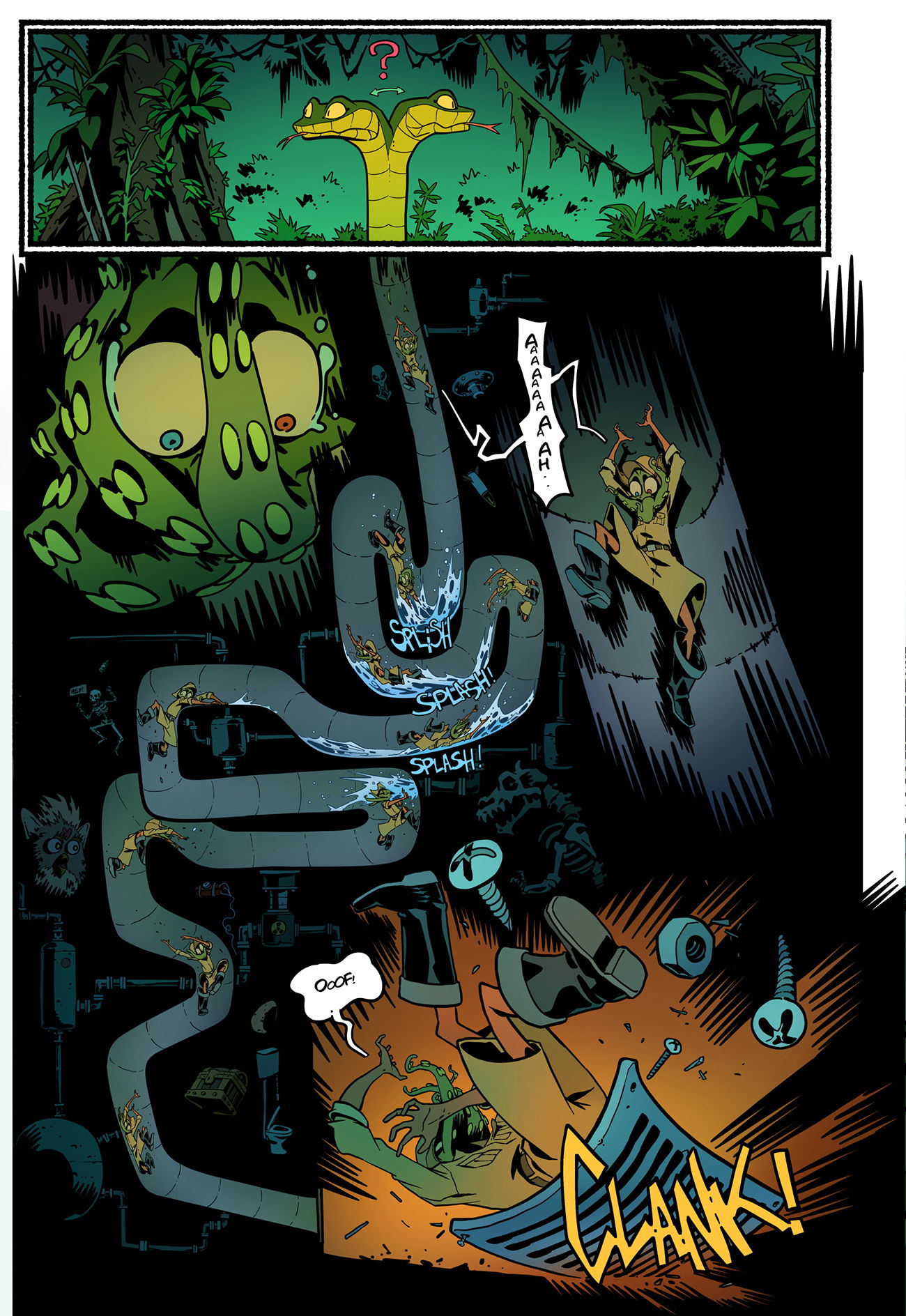 pages from various comics projects