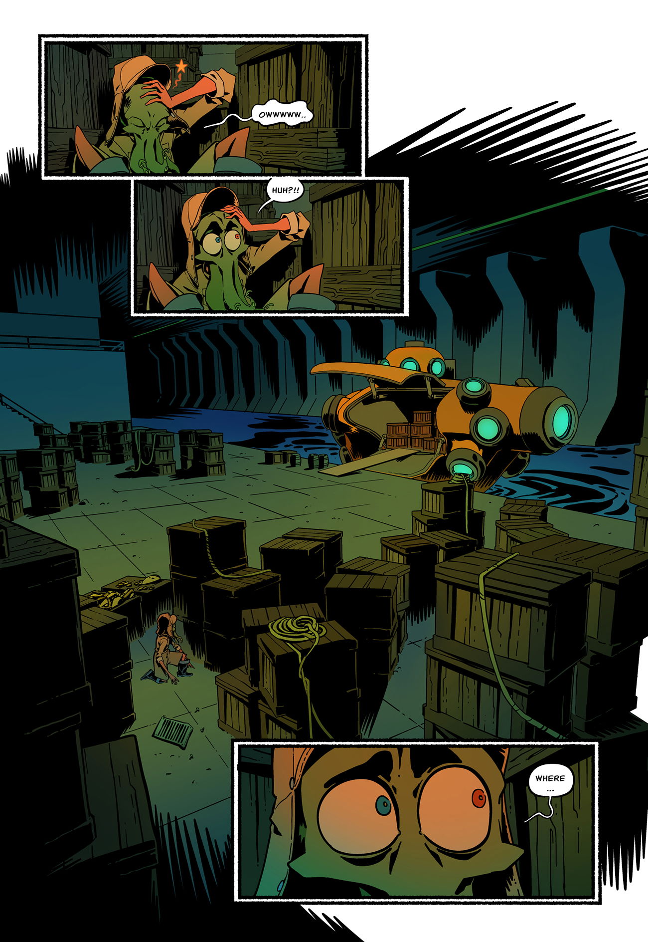 pages from various comics projects