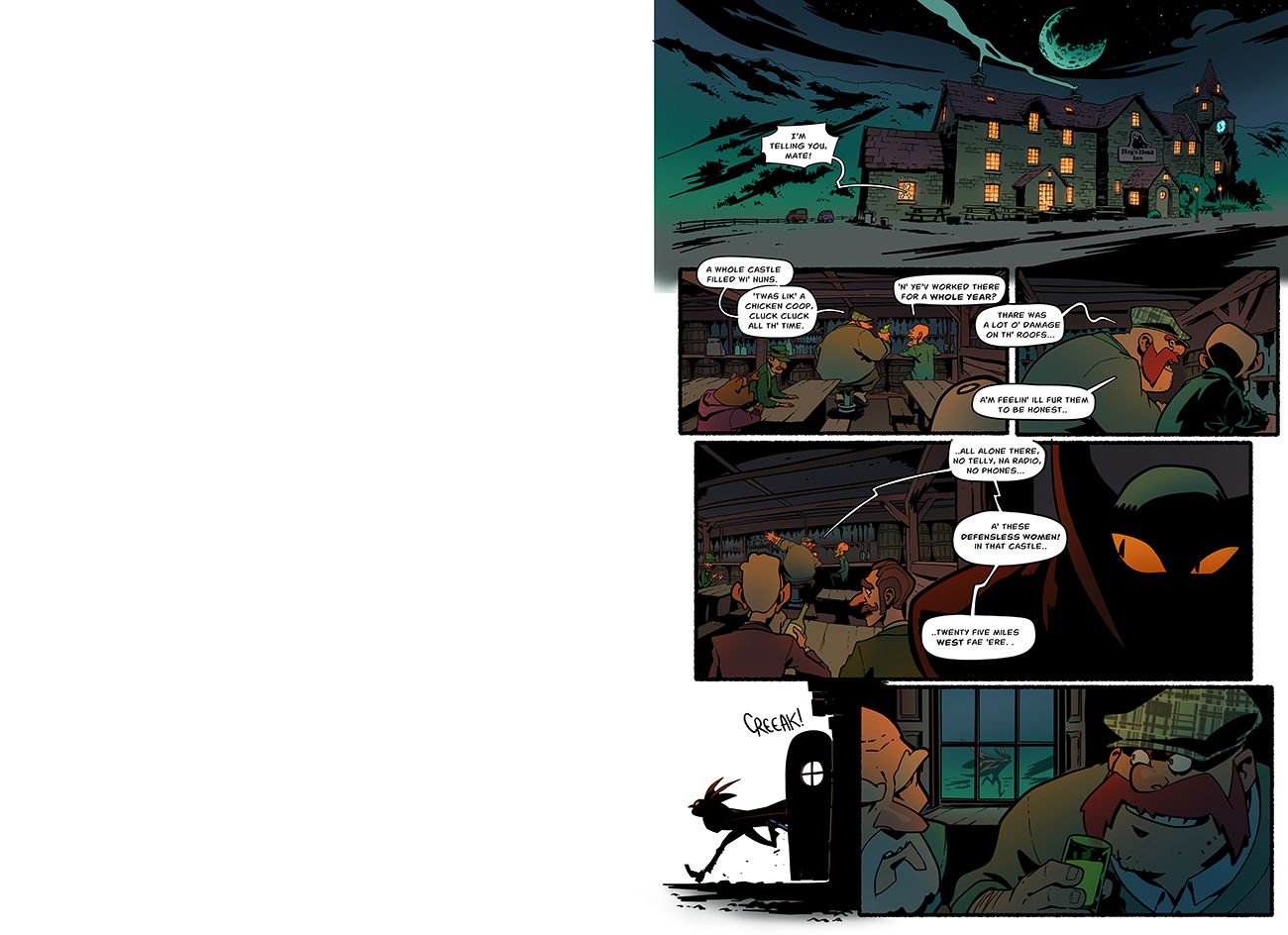 pages from various comics projects