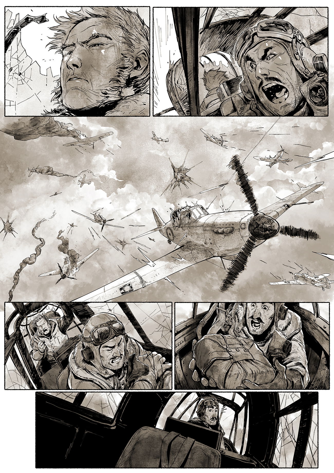 pages from various comics projects