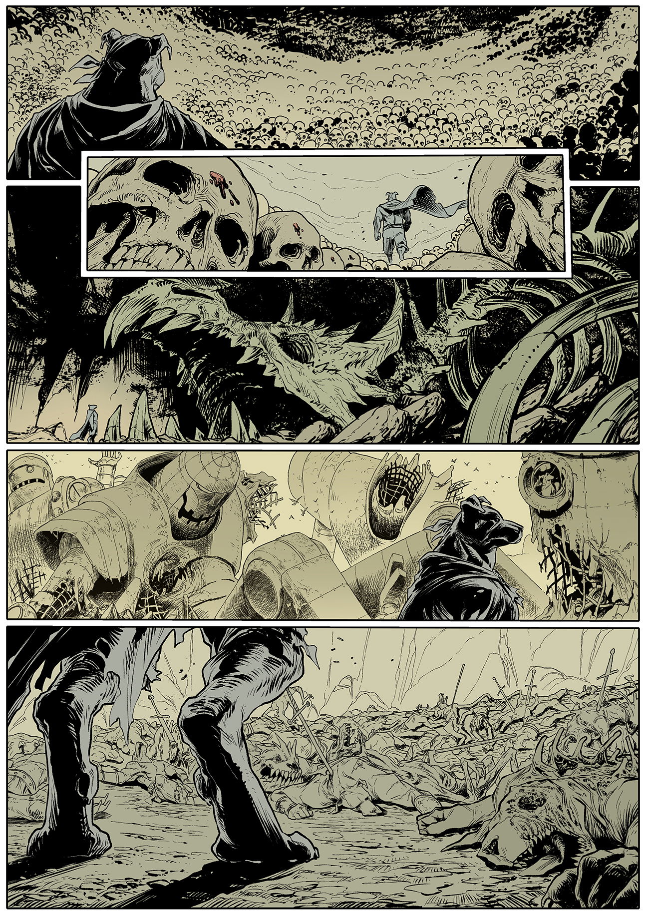 pages from various comics projects