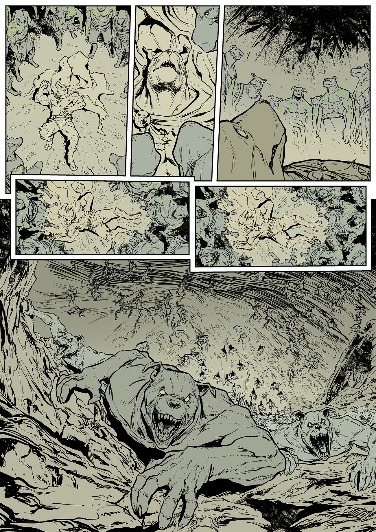 pages from various comics projects