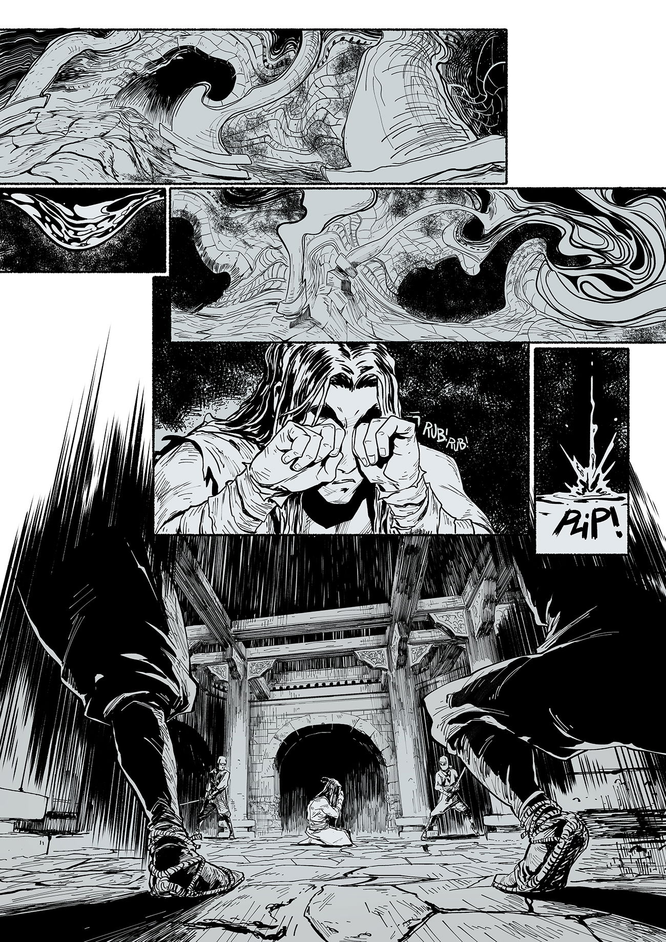 pages from various comics projects