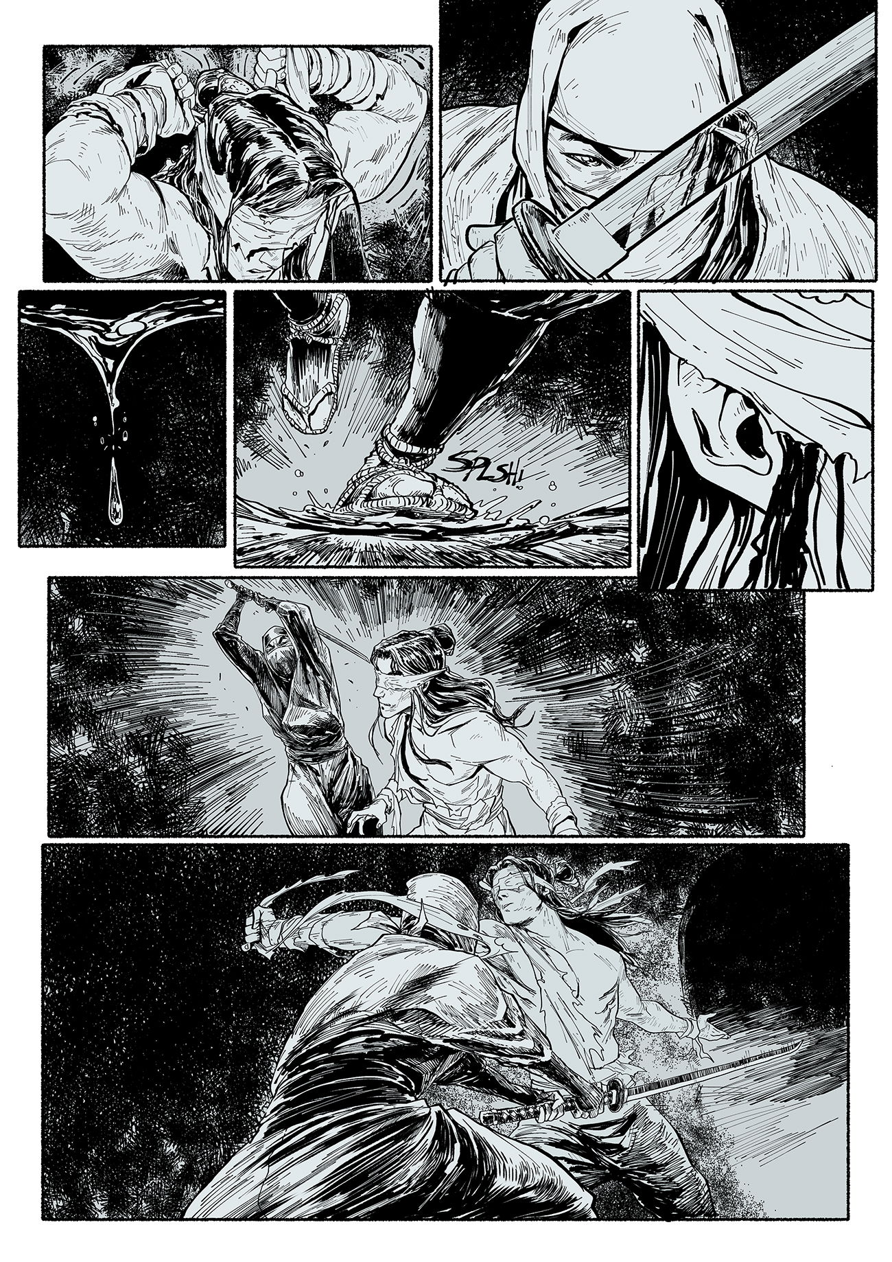 pages from various comics projects