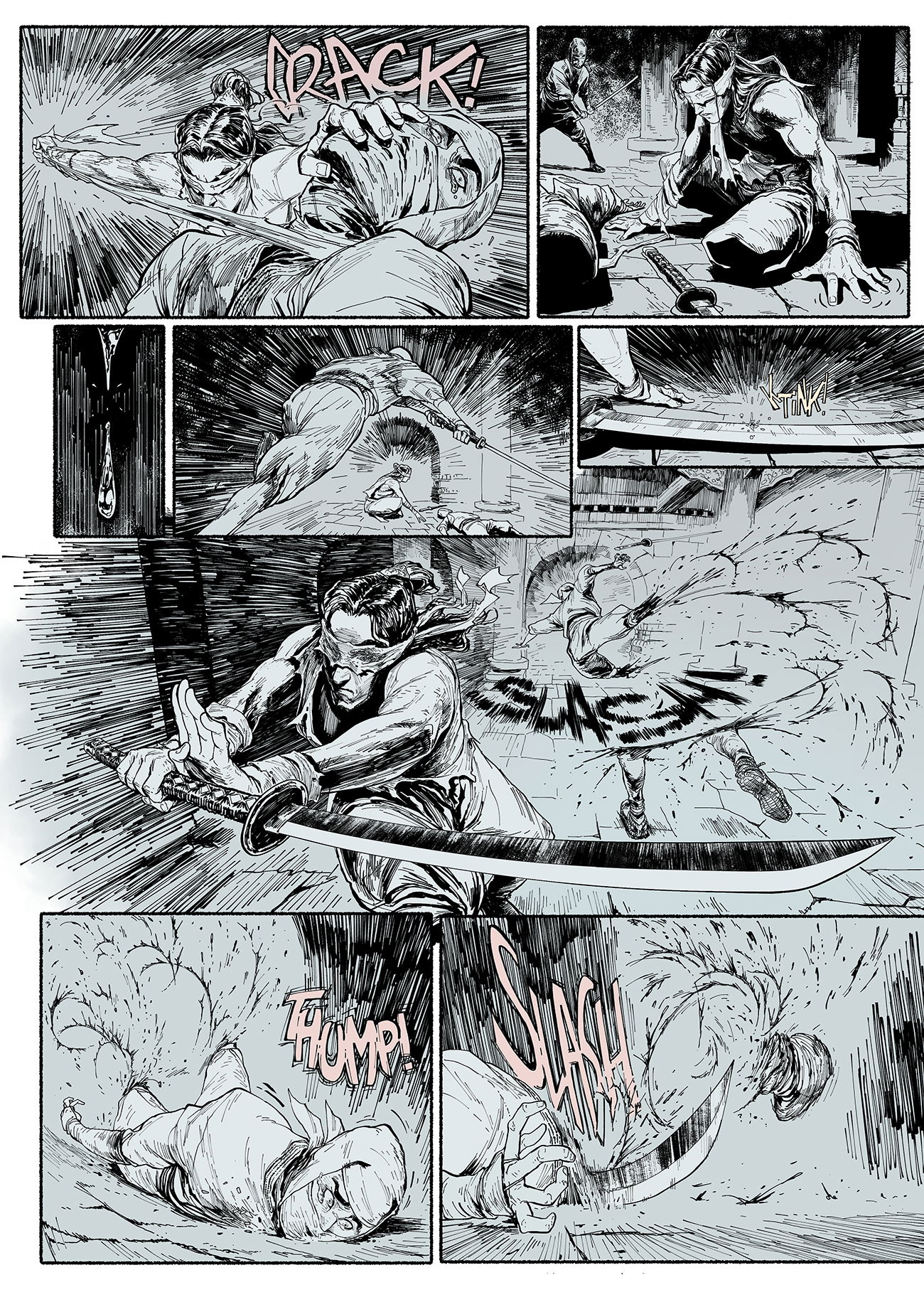 pages from various comics projects