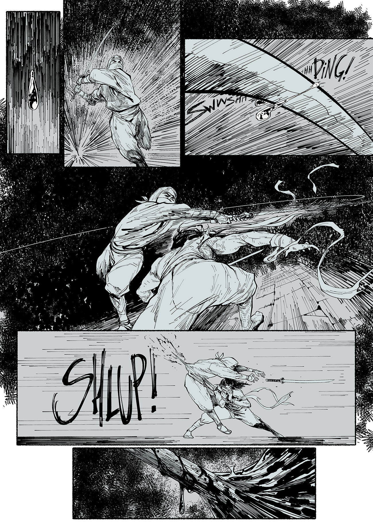 pages from various comics projects