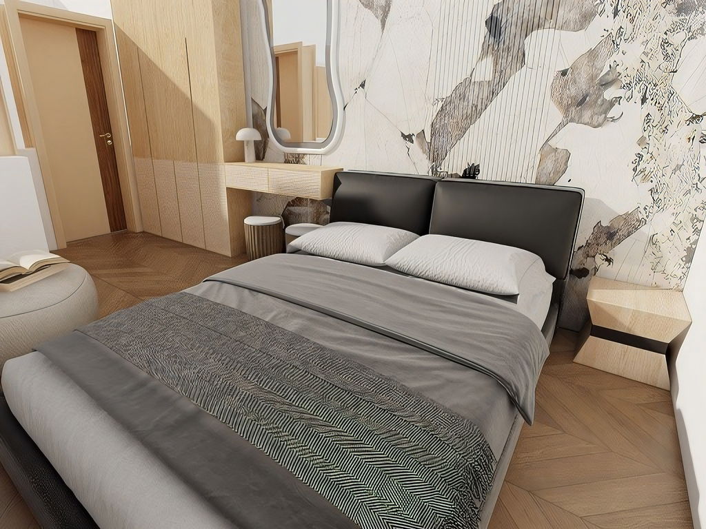 Master Bedroom 3D Rendering