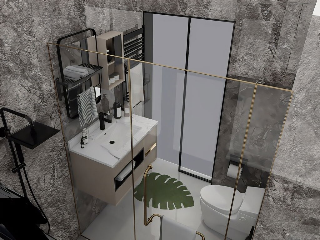 Master Bathroom 3D Rendering