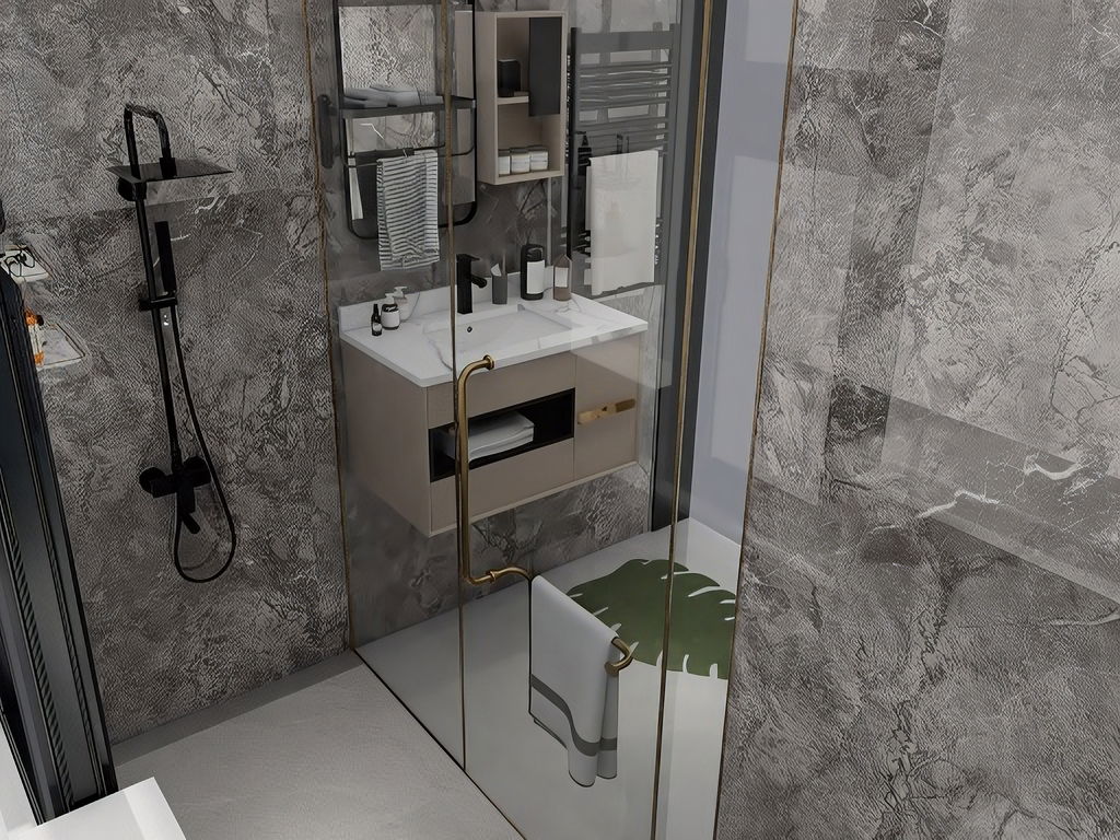 Master Bathroom 3D Rendering