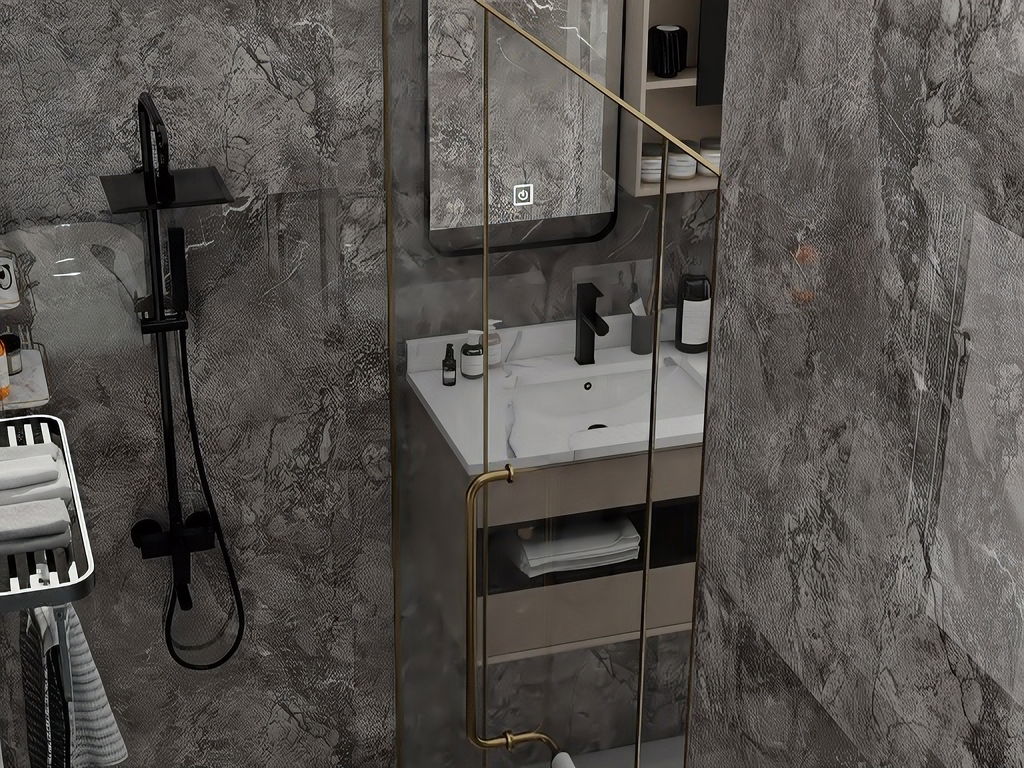 Master Bathroom 3D Rendering