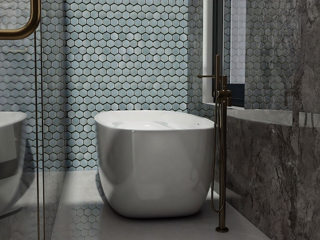 Master Bathroom 3D Rendering