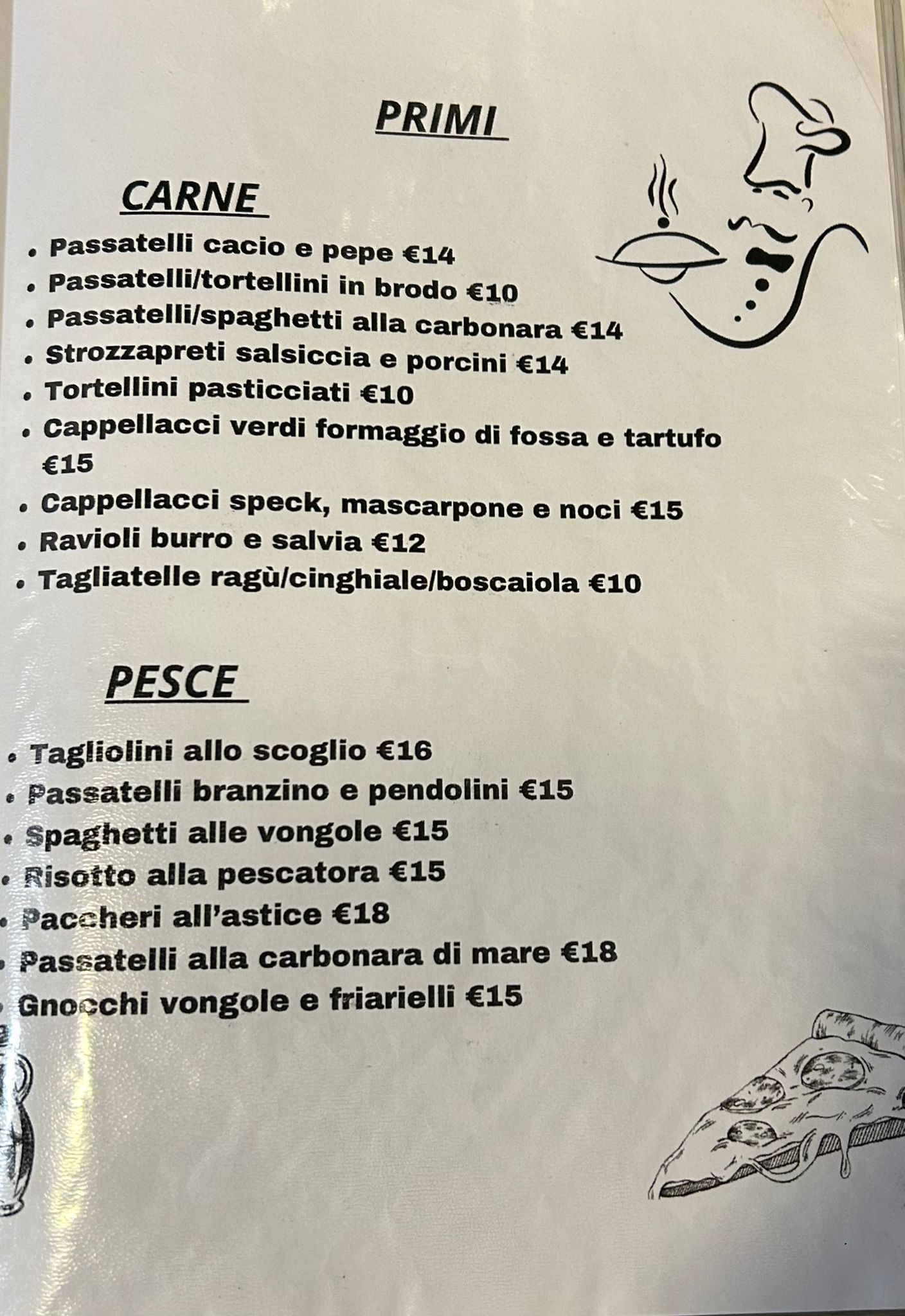 Menù Ristorante e Pizzeria